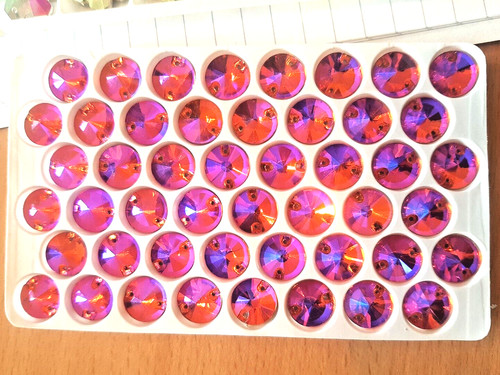 12mm orange rivoli sew - ab,