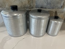 Set 3 Bidoni Cucina Alluminio