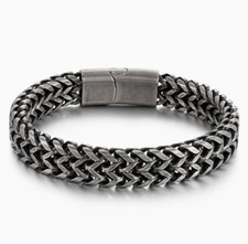Bracciale in acciaio inox intrecciato a rete cordino catena maglia cubana braccialetto uomo donna