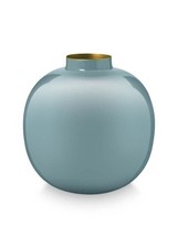VASO ARREDO IN METALLO CELESTE