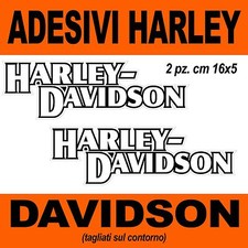 2 PEZZI ADESIVO ADESIVI SCRITTA HARLEY DAVIDSON BIANCO NERO VERNICIABILE!!