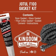 Kit guarnizioni porta e vetro stufa a legna Jotul F100 con cemento *Spedizione gratuita!*