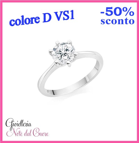 Anello solitario oro bianco - oro,