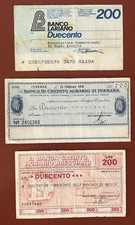 3 Mini Assegni da 200 Lire del
