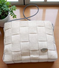 Borsa Donna De Wan Intrecciata Bianca Made in Italy Tracolla Spalla Elegante