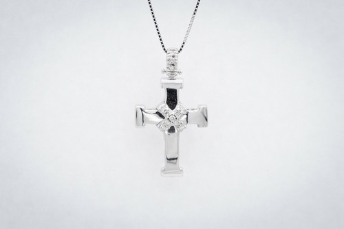 Collana croce uomo oro bianco - oro,