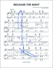 PATTI SMITH AUTOGRAFO FIRMATO PERCHÉ LA NOTTE SPARTITI CON BRUCE SPRINGSTEEN