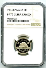 1983 CANADA 5 CENT NGC PF70