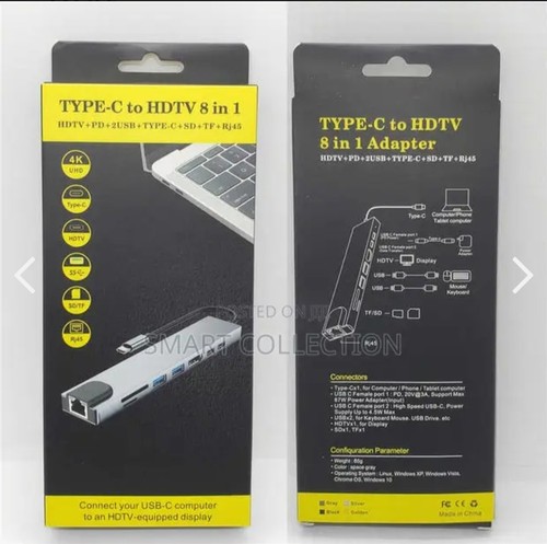 Hub usb 8in1 adattatore 4k - 8in1,