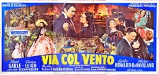 VIA COL VENTO - Gone with the Wind - MANIFESTO 12F 430x200cm 1950 ARREDO CINEMA