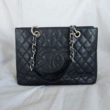 Chanel black GST tote caviar