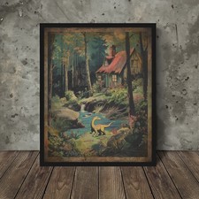 Cabina dinosauro vintage arte