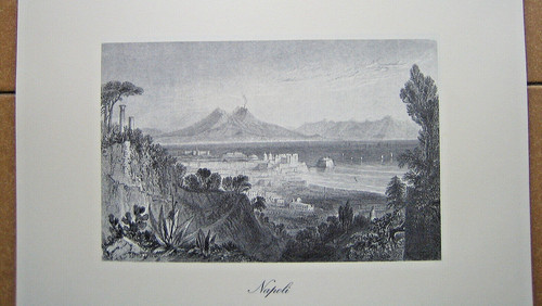 Stampa napoli golfo - napoli, con