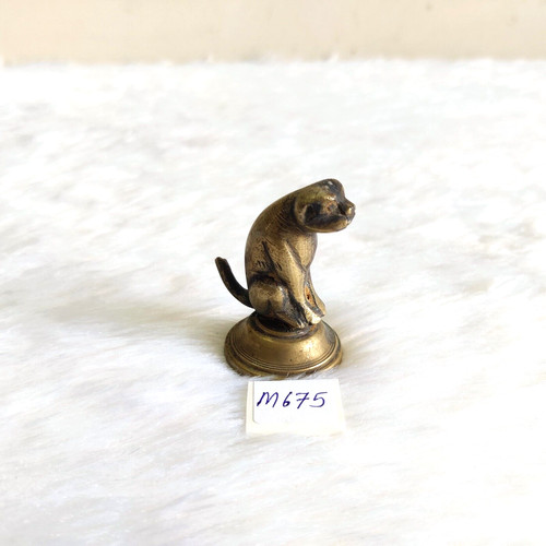 19c vintage seduto cane ottone - seduto,