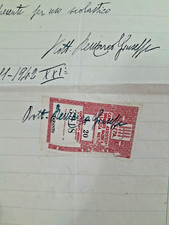 1942 TARANTO MARCA MEDICA FASCISTA 20 £. C.F.P.A. SU CERT. MEDICO VEDI