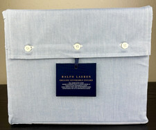 Copripiumino Oxford Ralph Lauren QUEEN biologico reversibile bianco cotone navy