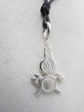 Vigili del Fuoco : Ciondolo in Argento 925 con Simbolo dei Pompieri - Pendente