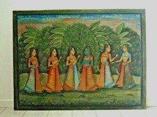 ?  GRANDE E ANTICA TELA / BATIK INDIANO DEL 900 IN COTONE DIPINTO A MANO-M-459-