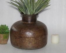 Ferro Antico Rotondo Acqua Pentola Matka Originale Vecchio Mano Fatta Casa Décor