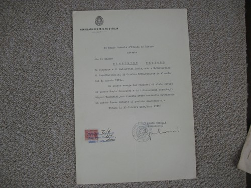 1934 consolato tirana - 1934, di