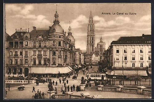Cartolina anvers canal au - anvers,,