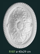 Rosone in gesso bianco per