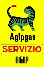 Poster Stampa Manifesto Locandina Pubblicitaria Servizio Agipgas Misura 32x47 Cm