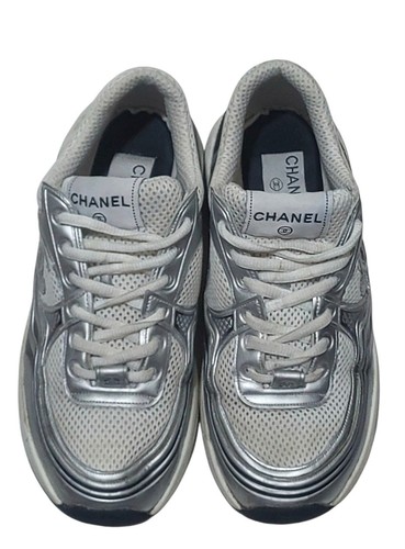 Chanel metallic logo silver - metallic,