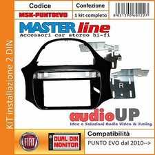 MASCHERINA AUTORADIO 2 DIN PER FIAT PUNTO EVO DAL 2010 IN POI. KIT CON STAFFE.