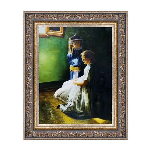 Quadro olio tavola ragazza - quadro,