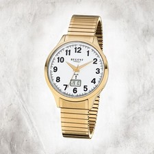 Regent Acciaio Inox Orologio da Uomo FR-209 Radio Orologio Bracciale Oro URFR209