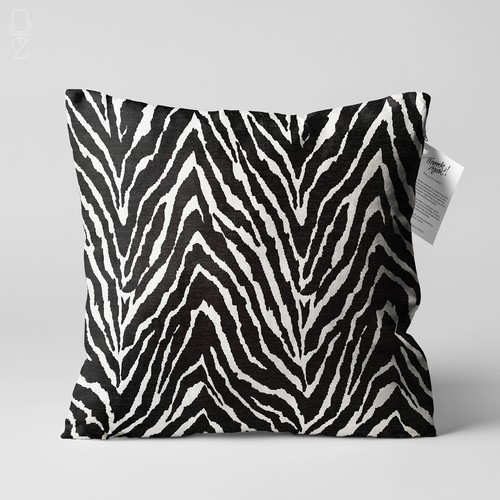 Copricuscino nero tema zebra - zebra, |