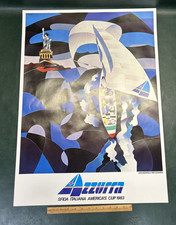 Poster AZZURRA AMERICAN'S CUP 1983 ~SFida Italiana ~Ugo Nespolo NOS 30" x 22"