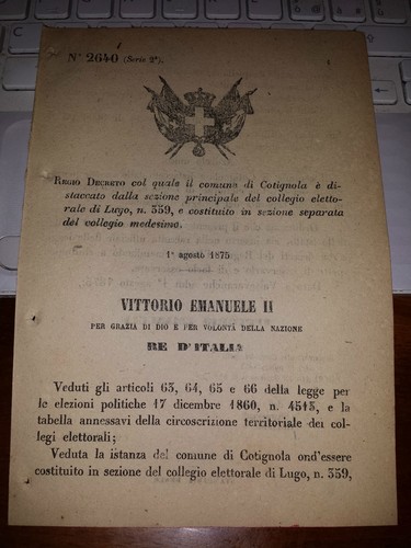Regio decreto 1875 comune - comune, di