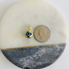 14K SOLID GOLD BLU EVIL EYE