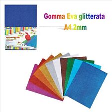 10 fogli gomma eva glitterati