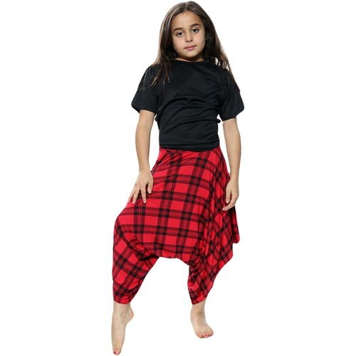 Ragazze tartan rosso - rosso, largo