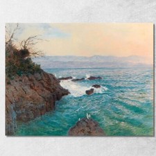Una Vista Della Costa Di Nervi Alfred Zoff, azf10 quadro stampa su tela