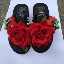 Sandali donna plateau fiori