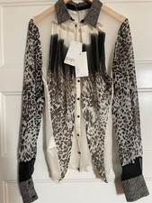 Camicetta donna PAOLA FRANI Italy in seta a strati con bottoni nuova con etichette TG 6