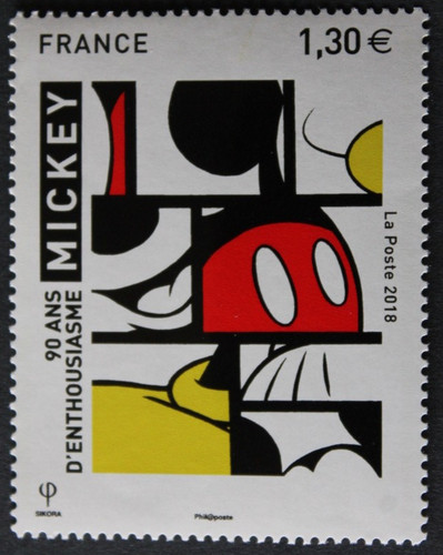 Timbre france mickey - -,