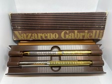 Set penne penna stilografica e sfera acciaio e oro Nazareno Gabrielli vintage