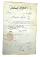 ANTICO DOCUMENTO CARLO ALBERTO SAVOIA TORINO PIEMONTE IDEA REGALO NOTAIO BOGGIO