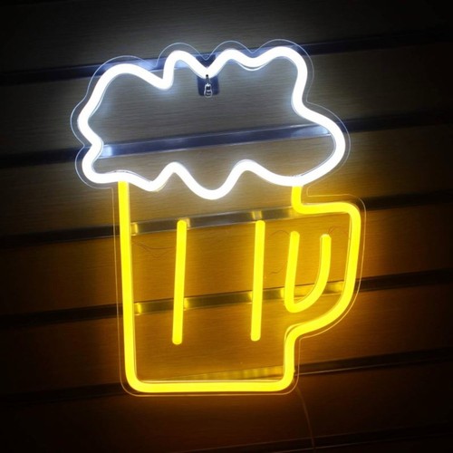Insegna led neon birra boccale - neon,