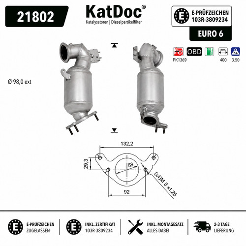 Catalizzatore opel astra k - catalizzatore,