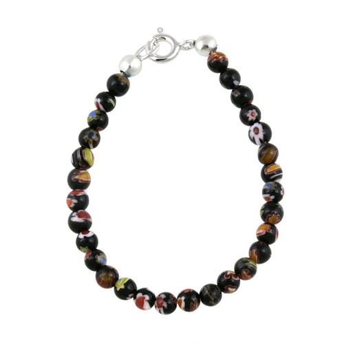 925 argent noir murano verre - argent,