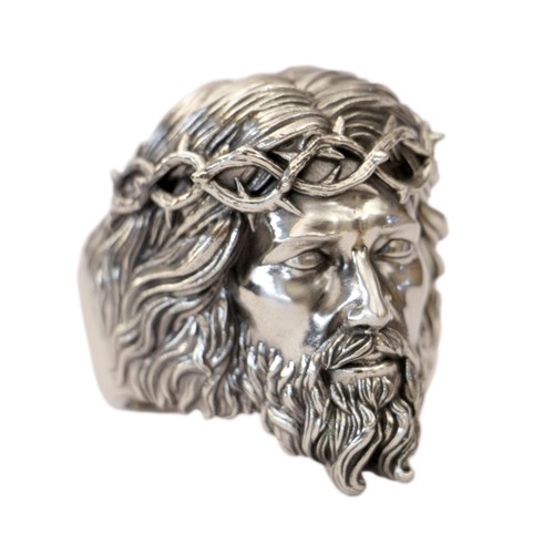 Anello biker cupronichel gesù - anello,