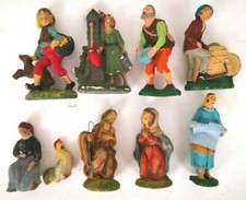 Statuine Presepe Epoca'50 Gesso 10 cm Chialù Fontanini GIUSEPPE/MARIA/ Rare-339