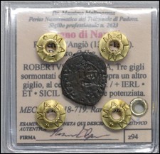 Regno di Napoli Roberto d'Angiò Denaro Rara Monete medievali Sigillata