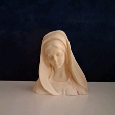 Statuetta Busto La Madonna In Polvere Di Marmo Vintage